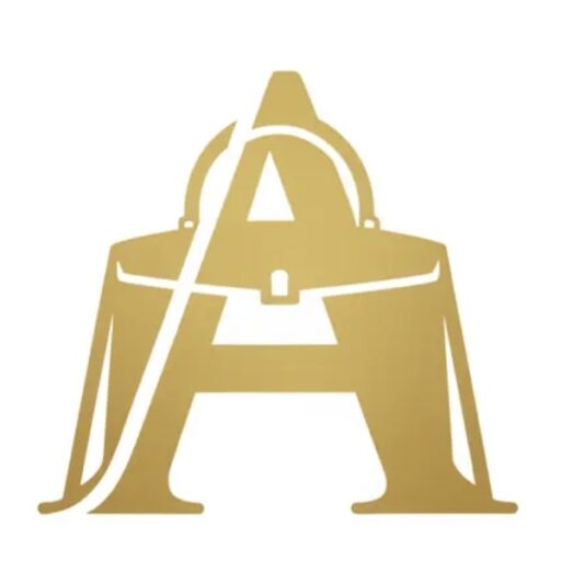 il mio logo rappresenta una A che si intreccia con una borsa, di colore oro